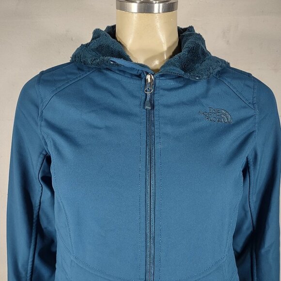 The North Face teal peacock blue full zip plush fleece Windwall jacket ladies XS - Picture 2 of 10